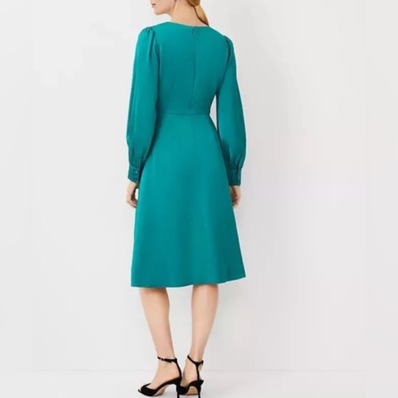 Ann Taylor Elegant Teal Wrap Dress - Picture 2 of 7